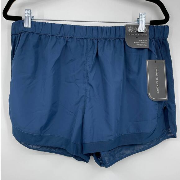 Tahari Sport Dark Blue Running Shorts Athletic Elastic Waist Womens XL NEW - Picture 2 of 9